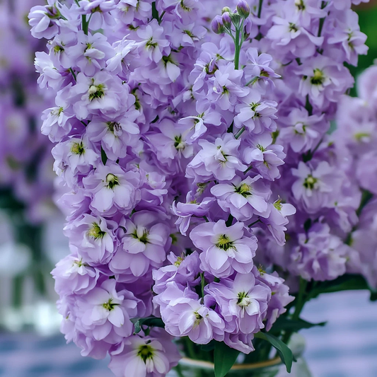 Katz Lavender Blue Stock Seeds – 50 Matthiola incana Fragrant Purple Blooms for Garden & Culinary Use